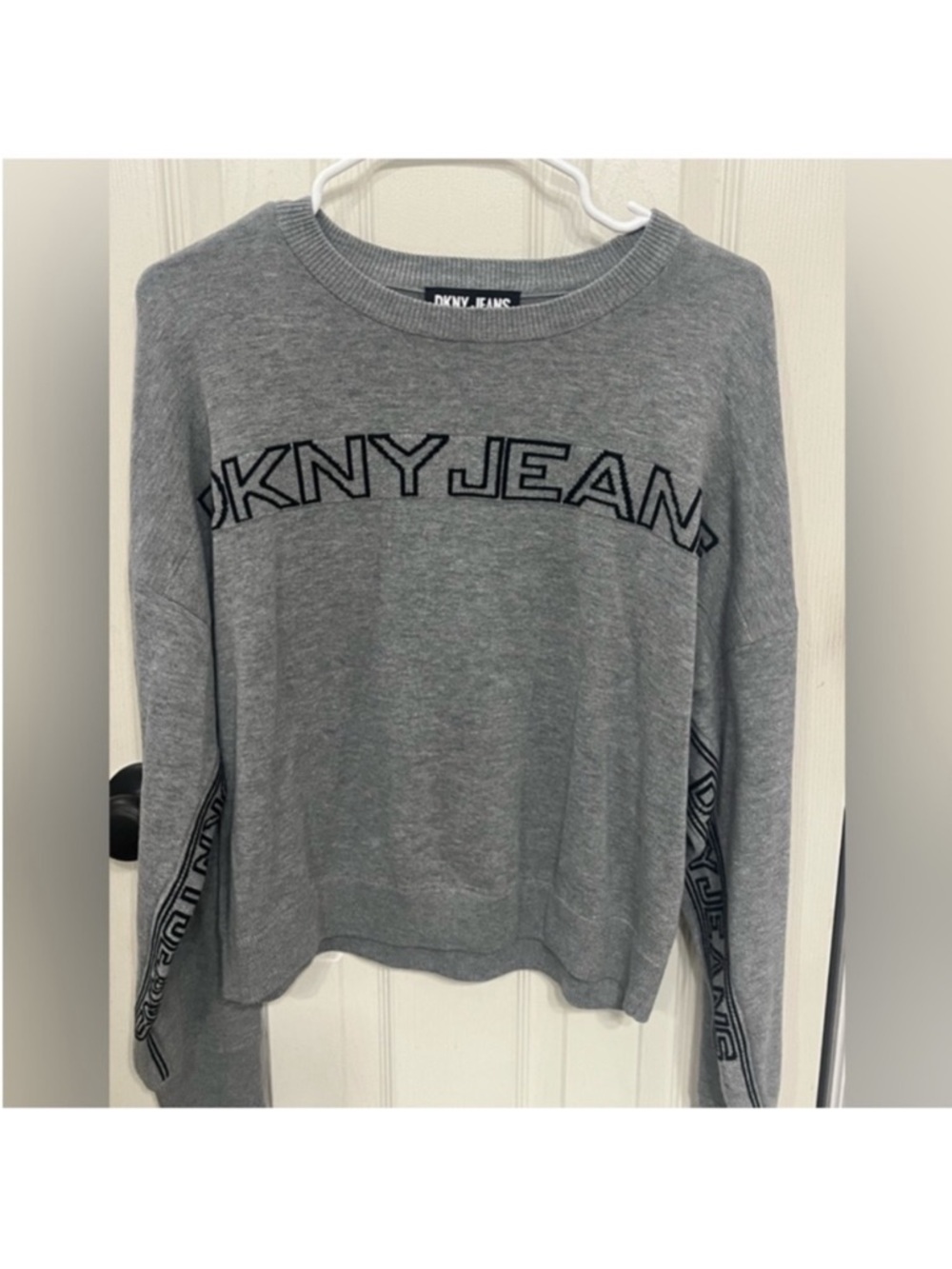 DKNY Grey Logo Pullover Sweatshirt